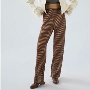 Urban Outfitters Brown and Gold Wide Leg Pants